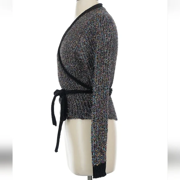 Multicolor Sparkle Wrap Sweater - Picture 4 of 10